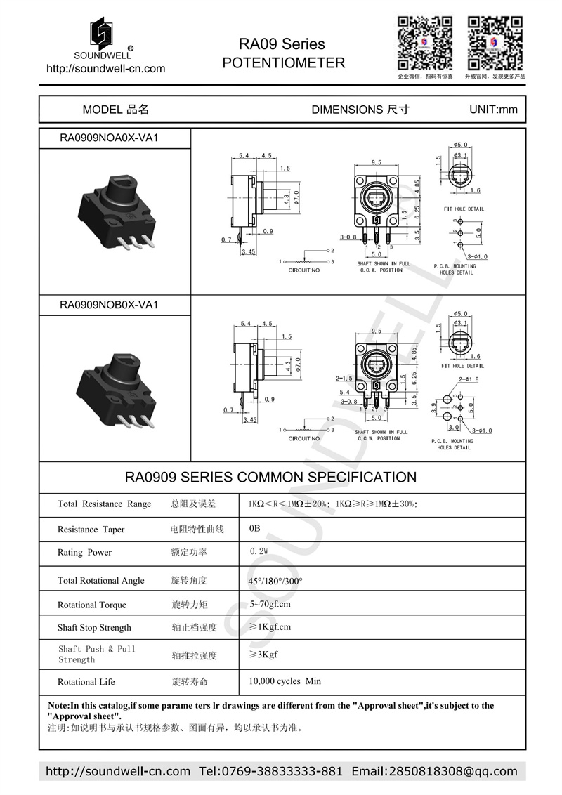 10k rotary potentiometer 