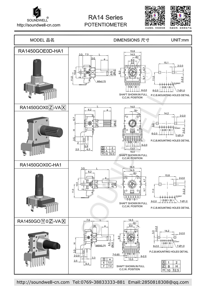 rotary potentiometer knob