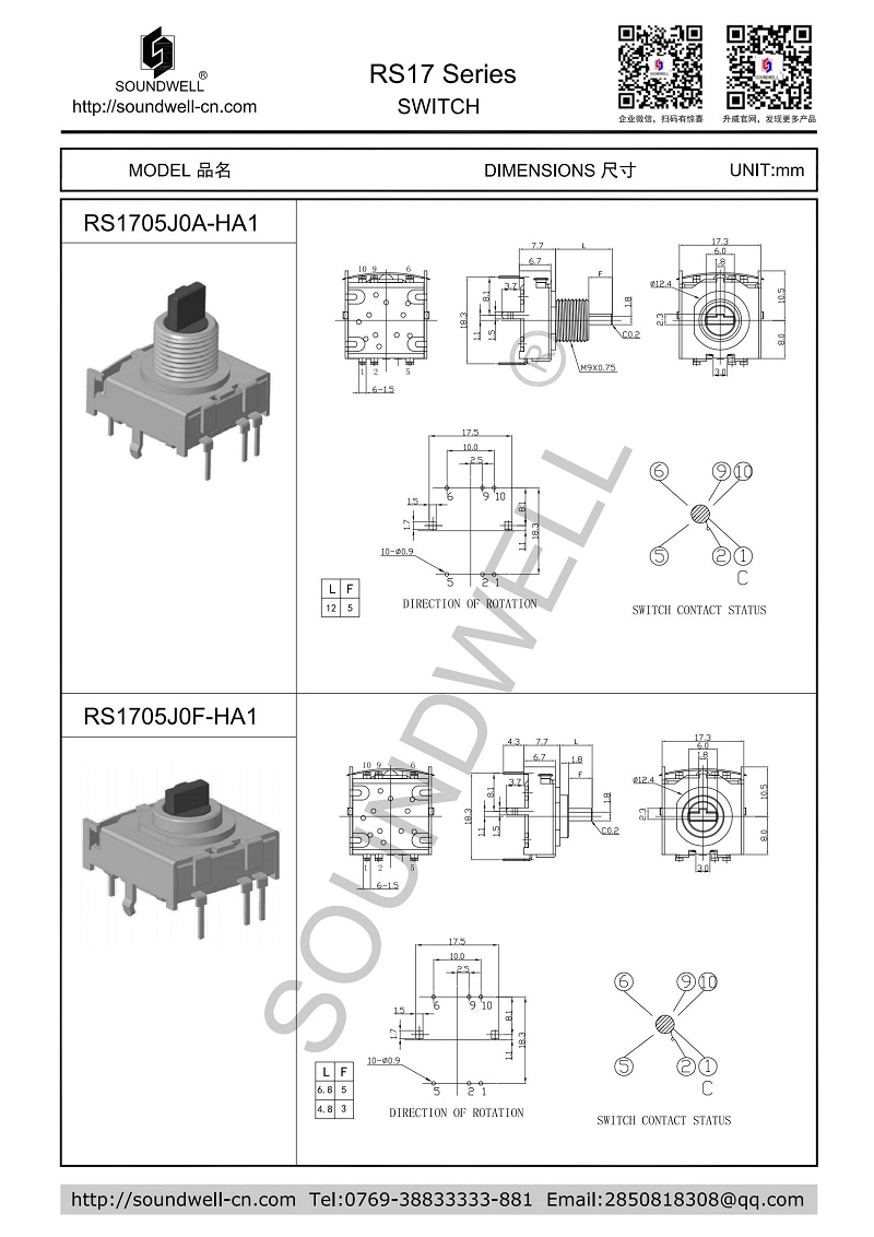 Router rotary switch 5 position