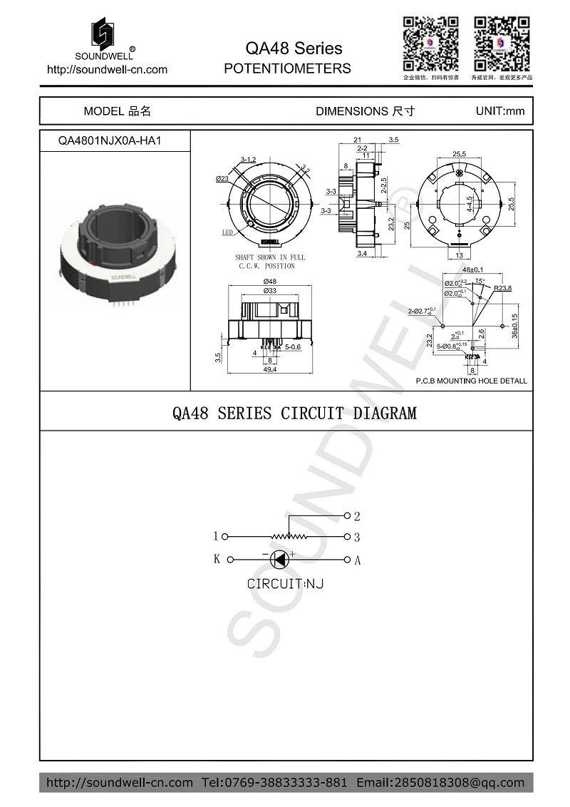 hollow shaft potentiometer