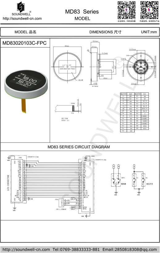 encoder switch module with touch screen