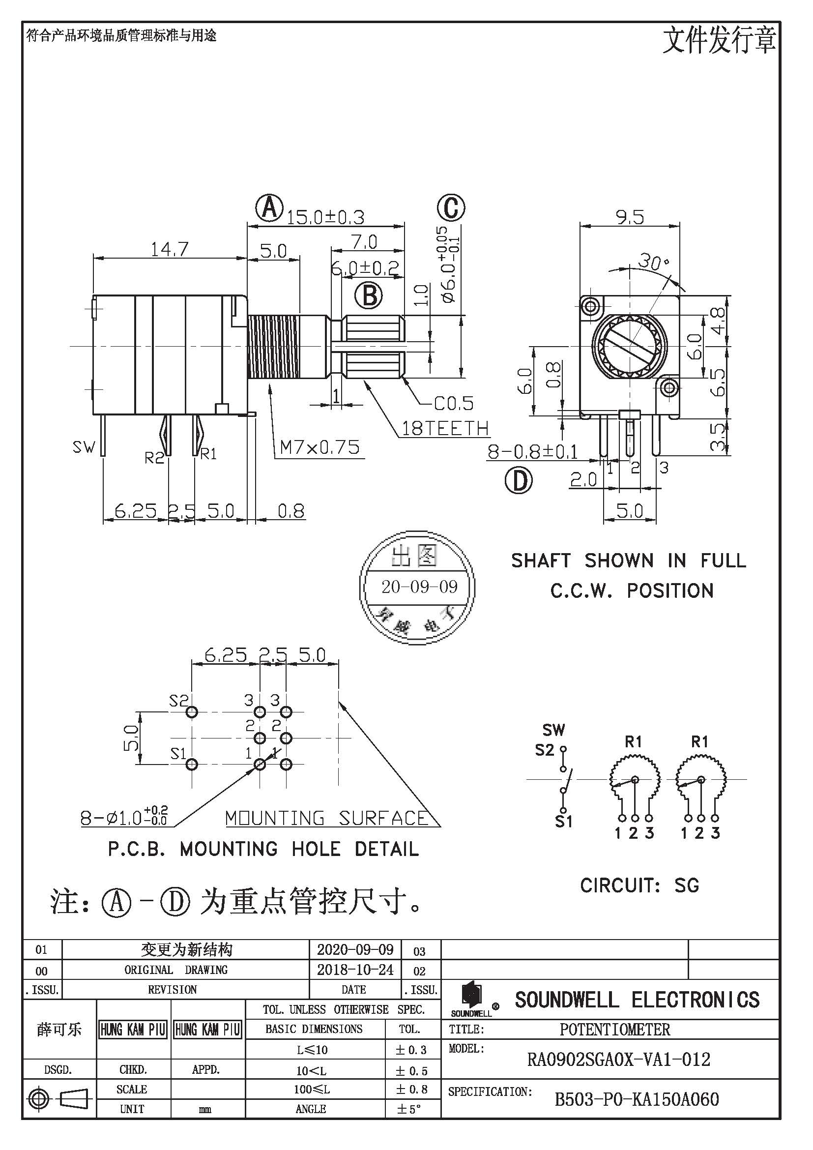 potentiometer rotary switch 