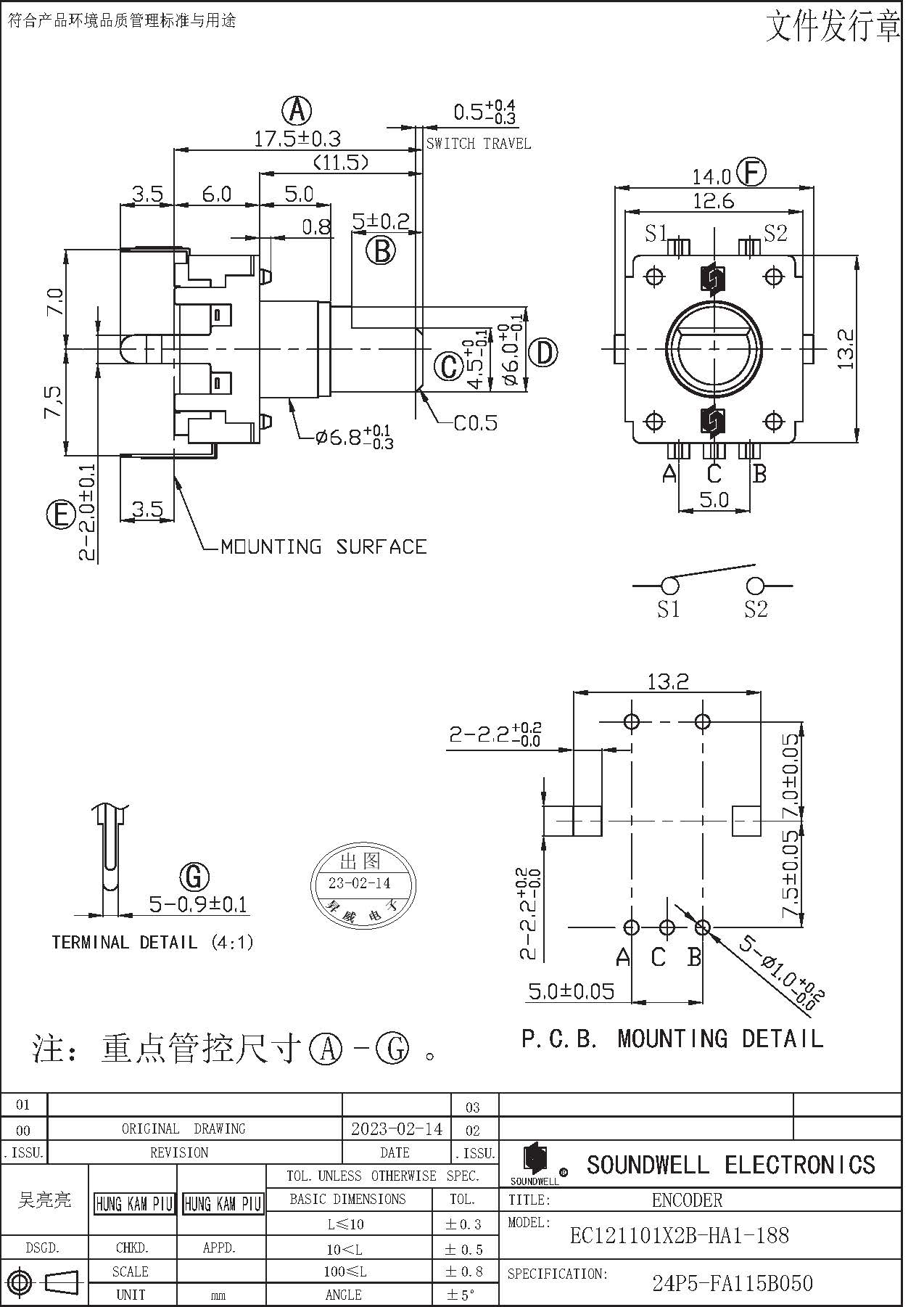 rotary encoder ec12 series switch 