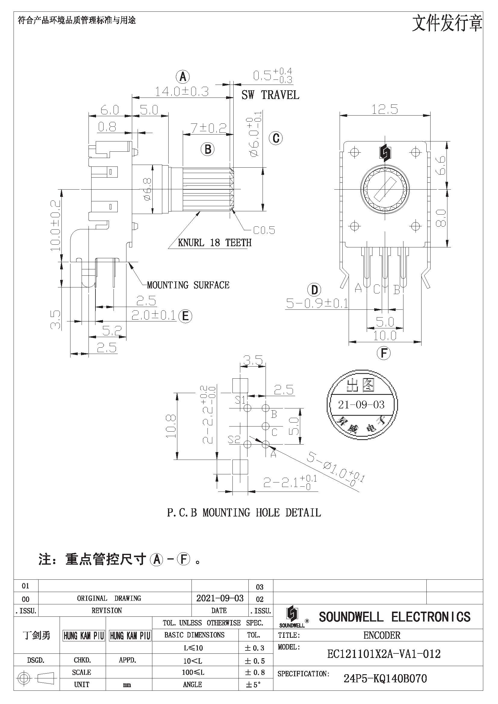 rotary encoder push switch